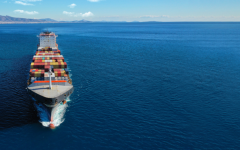 A ship in the Strait of Hormuz