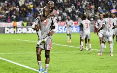 Evidence Makgopa of Orlando Pirates celebrates after scoring a goal. Ashley Vlotman/Gallo Images