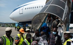 Nigerians being repatriated. Photo: AFP