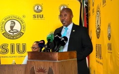 Leonard Lekgetho, Acting Head Of the SIU, has commenced the press conference on Investigation Outcomes into the Free State Office of the Premier’s Awarding of Bursaries. Photo SIU via X