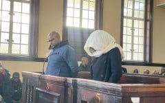 Julius Mkhwanazi and Witness K in court. eNCA/Naomie Kobbie