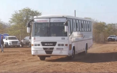 A bus carrying migrants from Musina.