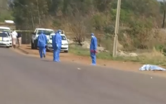 Police on the scene where another body has been discovered.