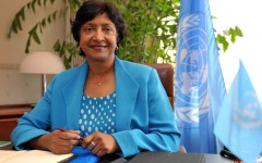 File: South African judge Navanethem (Navi) Pillay poses in her office. AFP/Fabrice Coffrini