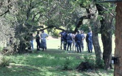  Police are combing an active crime scene in Atteridgeville, searching for a suspect accused of kidnapping a child reportedly raping the mother.