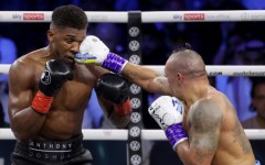 Former heavyweight champion Anthony Joshua (L) suffered minor injuries in the December 29 crash