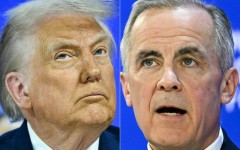 US President Donald Trump (L) and Canadian Prime Minister Mark Carney have sparred repeatedly since Trump returned to the White House in January 2025