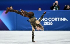 Ilia Malinin wows the crowd with an acrobatic one-handed cartwheel at the Milano-Cortina Winter Olympics