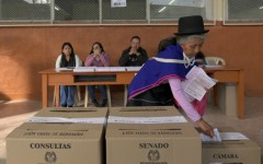 Casting ballots in Silvia, southwest Colombia, on Sunday