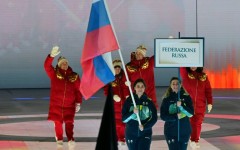 During the Paralympics opening ceremony in Verona, representatives of the Russian team were booed by some spectators as they paraded behind the country's flag