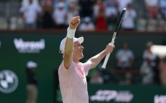 World number two Jannik Sinner celebrates his victory over Daniil Medvedev in the Indian Wells ATP Masters