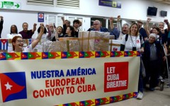 A group of people transporting humanitarian aid from Europe arrived in Havana with five tons of medical supplies and other essential items.