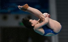 China's Quan Hongchan competes in May last year in Beijing