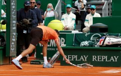 Daniil Medvedev repeatedly smashed his racquet during an embarrassing defeat against Matteo Berrettini