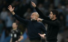 Pep Guardiola's (L) Manchester City are trying to usurp Mikel Arteta's (R) Arsenal at the top of the Premier League