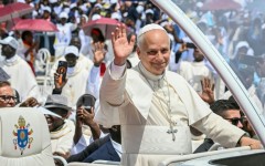 Pope Leo XIV greeted with songs and cheers in Angola's remote, diamond-rich northeast Saurimo