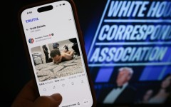 Trump was attending the annual press gala for the time as president, having skipped it throughout his first term and last year