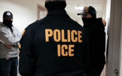 Officers of federal Immigration and Customs Enforcement (ICE) typically cover their faces on operations