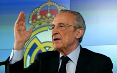 Real Madrid president Florentino Perez addresses the media after a stormy season at the Spanish giants