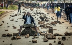 Kenya's public transport system was paralysed when protesters barricaded roads over fuel price hikes