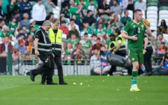 Home fans disrupted Ireland's friendly with World Cup participants Qatar in Dublin by throwing tennis balls onto the pitch