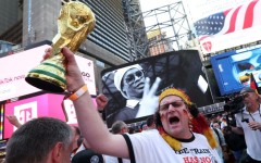World Cup fans have swarmed on Times Square in New York