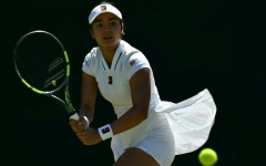 Rising star Alexandra Eala of the Philippines in action at Wimbledon