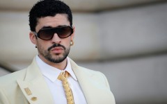 Puerto Rican singer Bad Bunny arrives for the Schiaparelli Haute Couture show