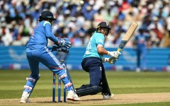 England's Joe Root (R) reverse-sweeps during his 76 not out against India in the first one-day international at Edgbaston
