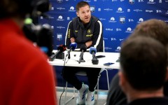 Chelsea manager Xabi Alonso speaks at a press conference in Sydney