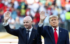 US President Donald Trump (R) and FIFA president Gianni Infantino at the 2026 World Cup