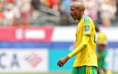 Khuliso Mudau reacts after South Africa lost to Canada in a 2026 World Cup second-round match
