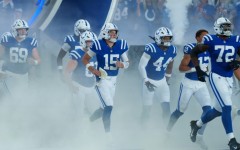 The Indianapolis Colts runs onto the field prior to a preseason game against Atlanta Falcons at Lucas Oil Stadium on August 22, 2026 in Indianapolis, Indiananapolis, Indiana