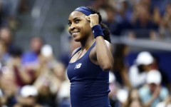 Former champ Coco Gauff celebrates her US Open first-round win