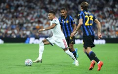 Kylian Mbappe in action for Real Madrid during the Spanish side's 2-1 win over Inter Milan in the Champions League on Tuesday