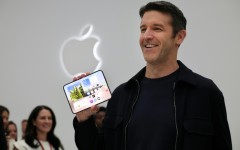 Apple CEO John Ternus holds the iPhone Duo