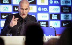 New France coach Zinedine Zidane speaks at a press conference in Paris on Friday after naming his first squad since being appointed