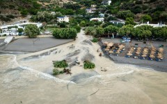 The heavy storms and floods washed away trees and vehicles