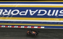 Red Bull's Max Verstappen drives at the Singapore Grand Prix last year, whert he finished second to George Russell's Mercedes