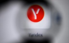 Russia's internet search engine Yandex's logo on a laptop screen in Moscow