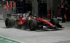 Ferrari's British driver Lewis Hamilton in the pit lane during the Singapore Grand Prix