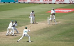 Australia's Steve Smith equalled the world record of 220 catches in Test cricket when he caught South Africa Temba Bavuma before going on to take three more and claim the record outright