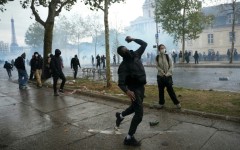 Violent incidents broke out on the sidelines of Paris demonstrations on Tuesday