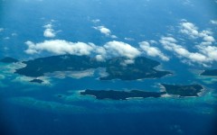 Aerial view of an island of Fiji.