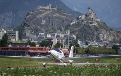 Pilot Raphael Domjan's record flight took off from Sion airport
