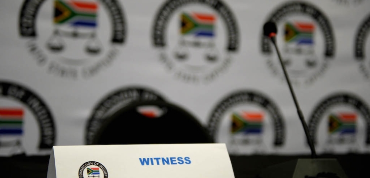 File: State Capture Commission Inquiry witness stand.