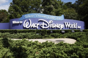 FILE: A view of the Walt Disney World theme park entrance on July 9, 2020 in Lake Buena Vista, Florida