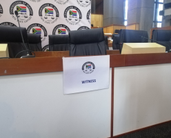 Witness seat at the Commission into State Capture