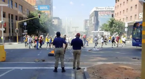 Student protestors in Johannesburg CBD