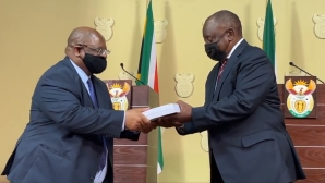 President Ramaphosa receives the first of three State Capture Inquiry reports from Acting Chief Justice, Raymond Zondo